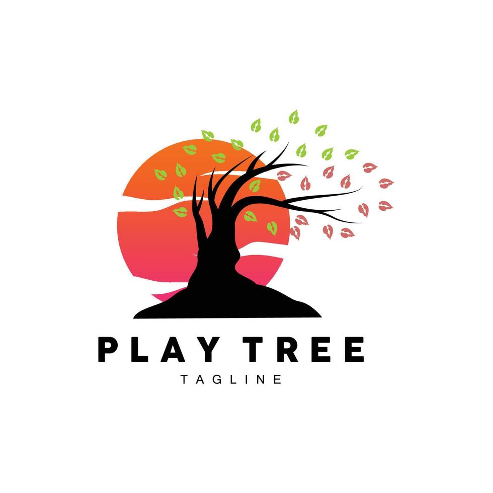 Tree Logo Design, Playground Vector, Education Tree Icon vector