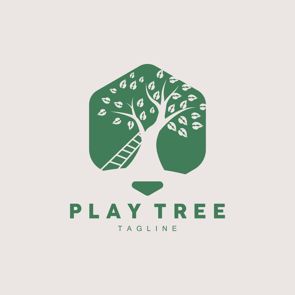 árbol logo diseño, patio de recreo vector, educación árbol icono vector