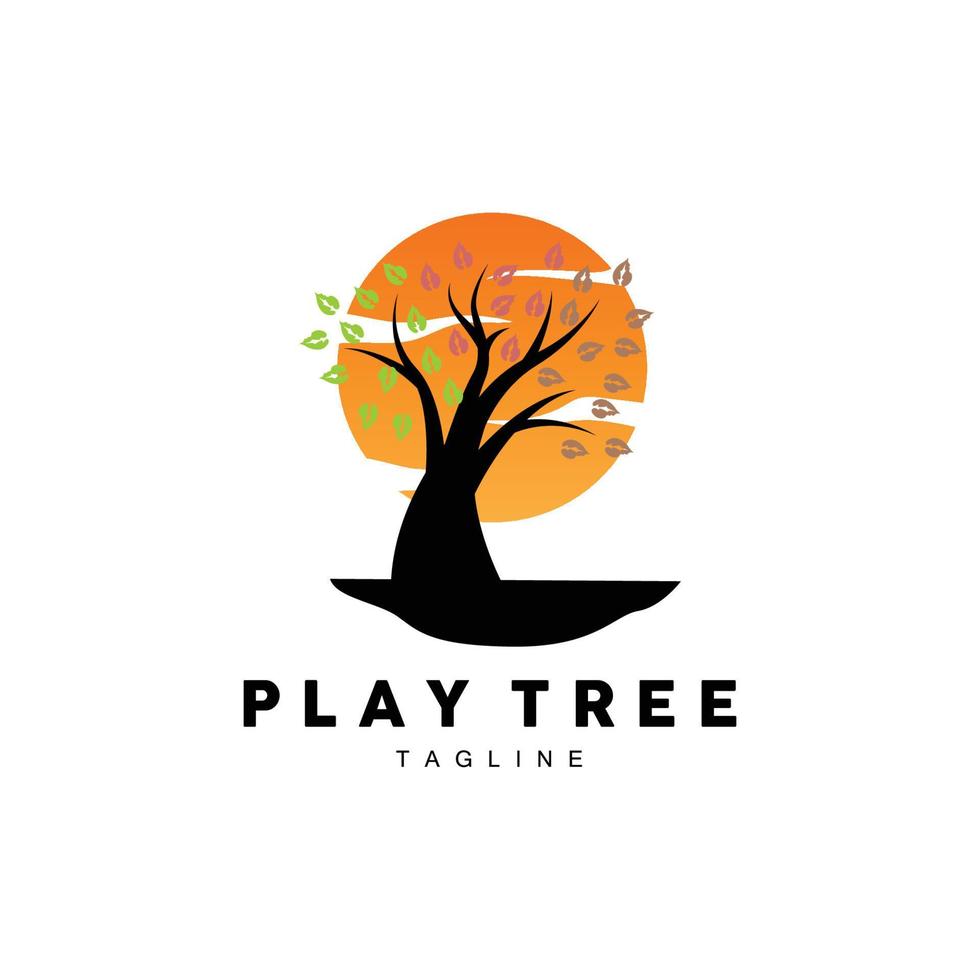 Tree Logo Design, Playground Vector, Education Tree Icon vector