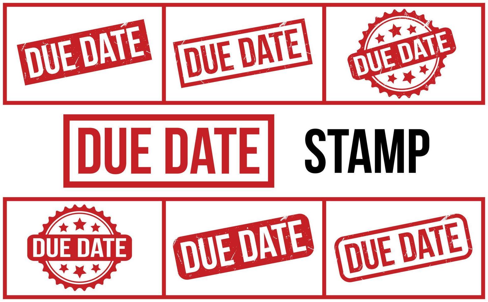 Due Date Rubber Stamp Set Vector