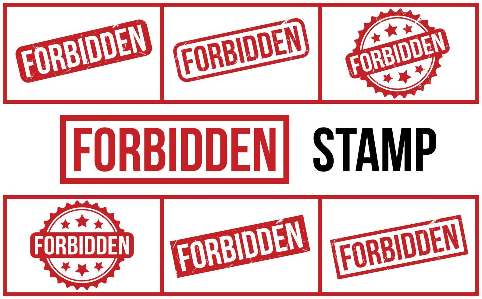 Forbidden Rubber Stamp Set Vector