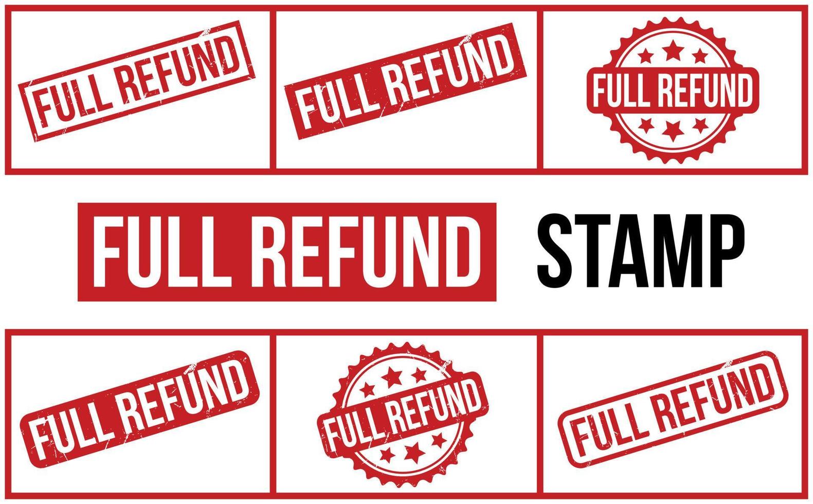 Full Refund Rubber Stamp set Vector