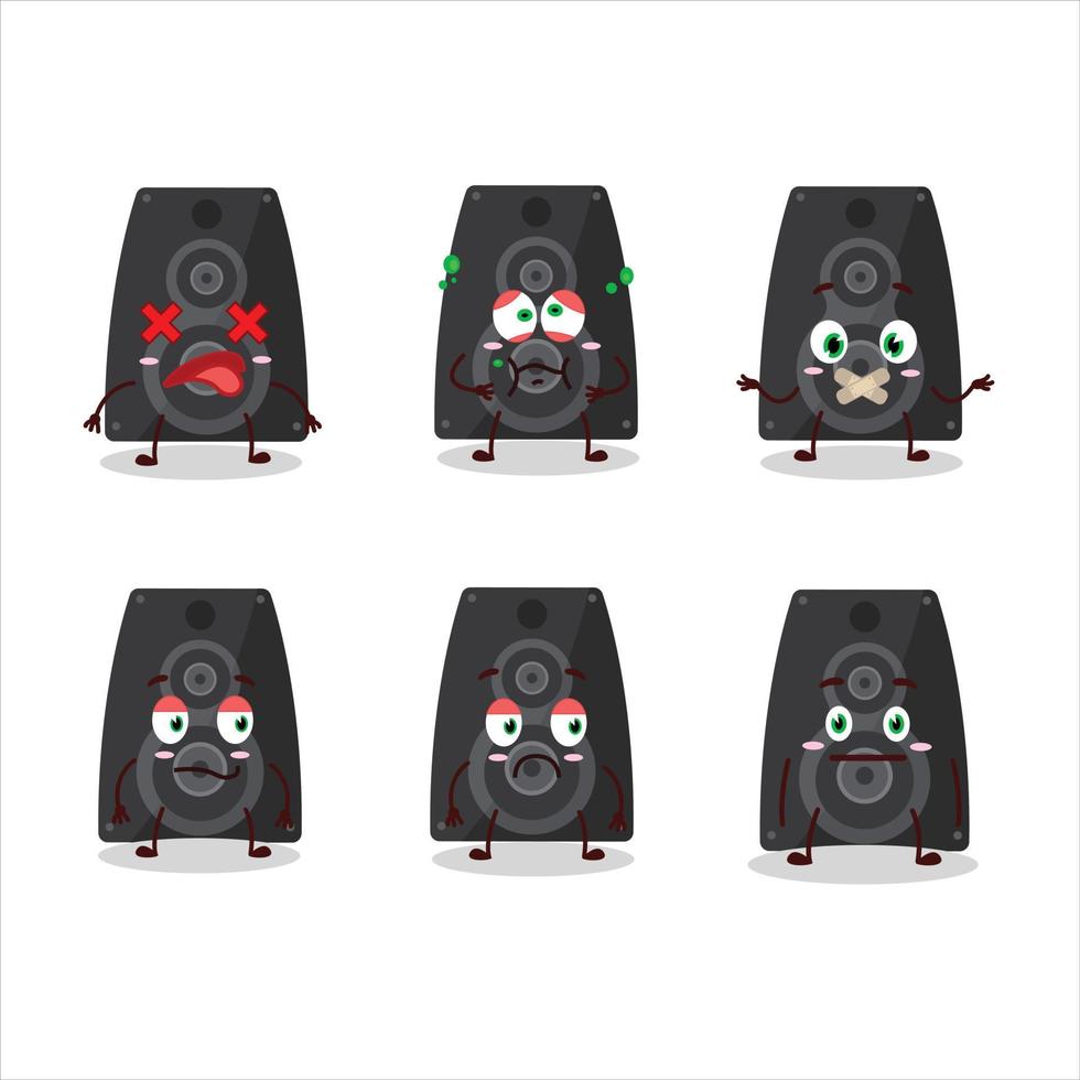 Stereo speaker cartoon character with nope expression vector