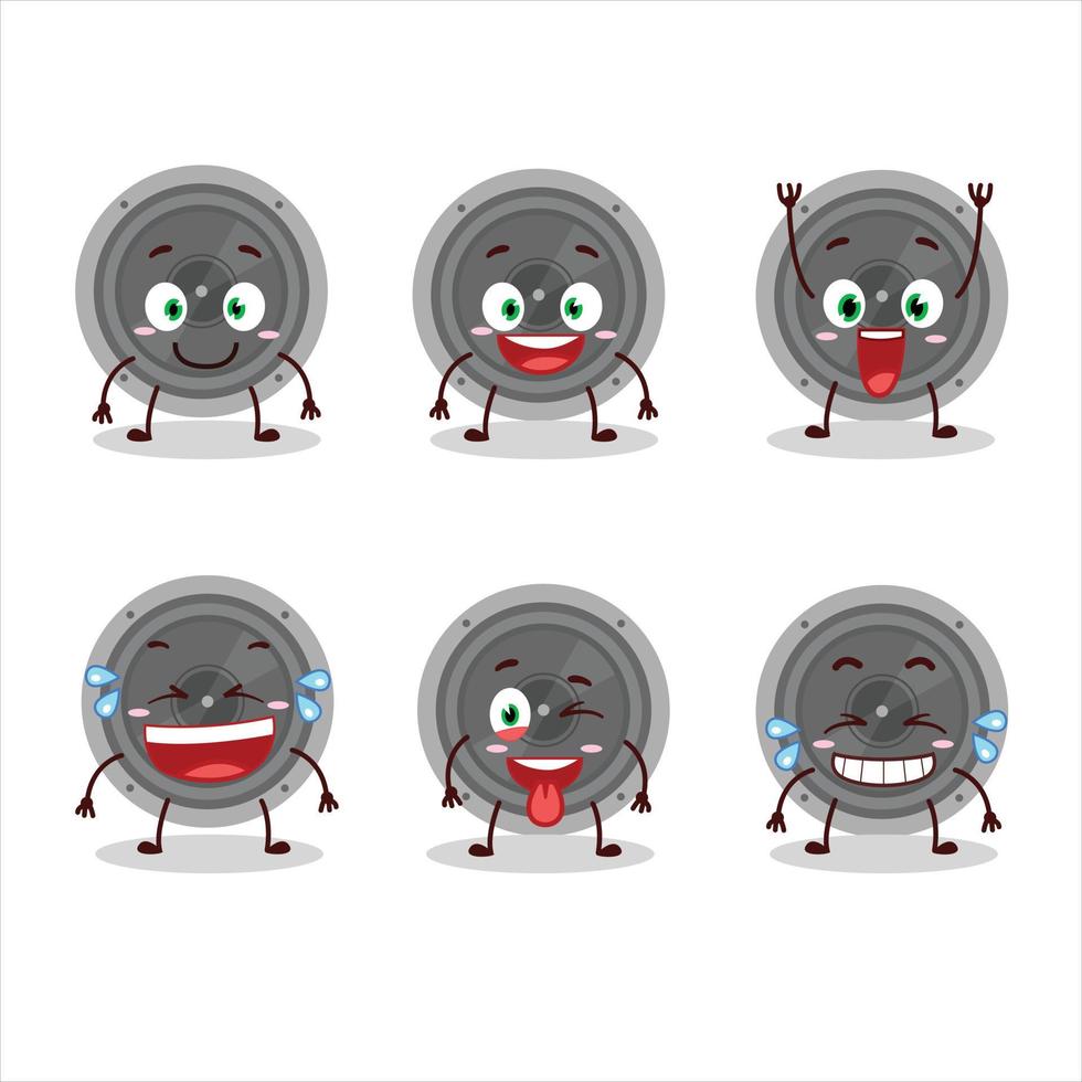 dibujos animados personaje de audio altavoz con sonrisa expresión vector