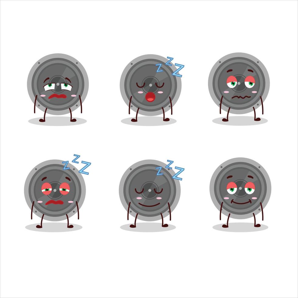 Cartoon character of audio speaker with sleepy expression vector