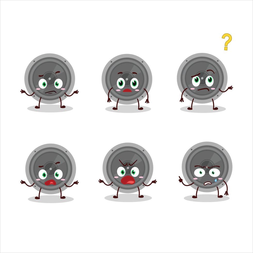 Cartoon character of audio speaker with what expression vector