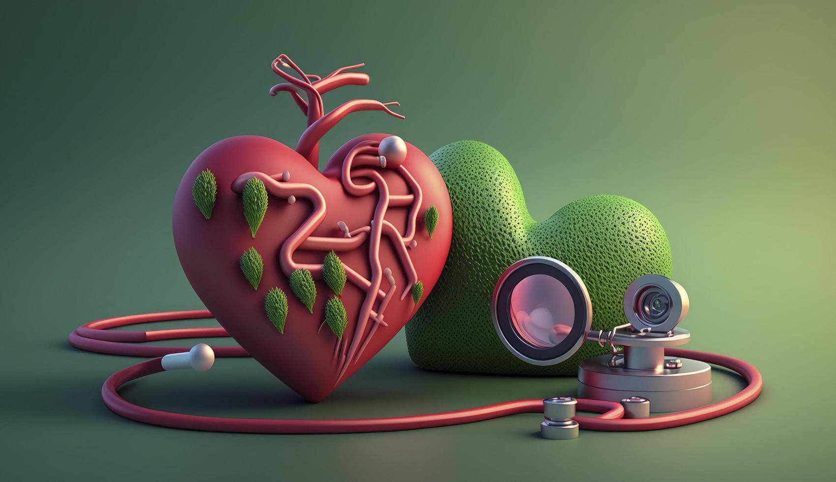 World Mental Health day illustration concept, World Health Day Images, Heartbeat, Stethoscope, world health day April 7, poster, banner, design, theme, 2023, Generate Ai photo