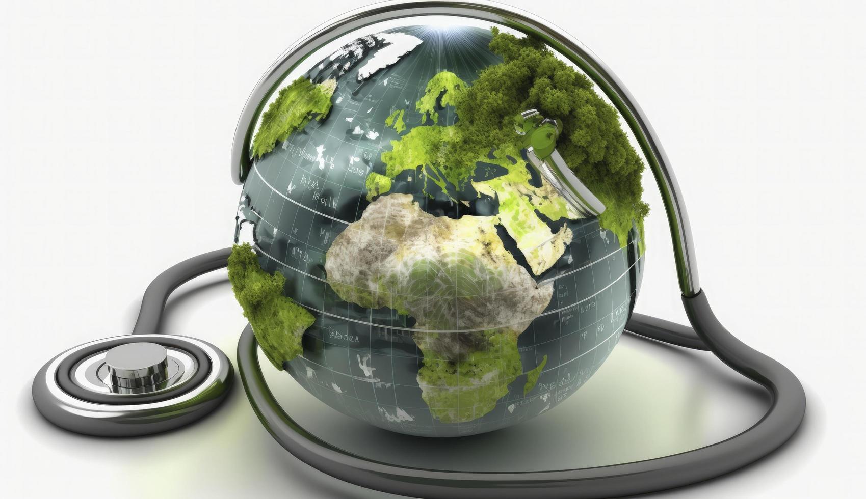 World Mental Health day illustration concept, World Health Day Images, Heartbeat, Stethoscope, world health day April 7, poster, banner, design, theme, 2023, Generate Ai photo