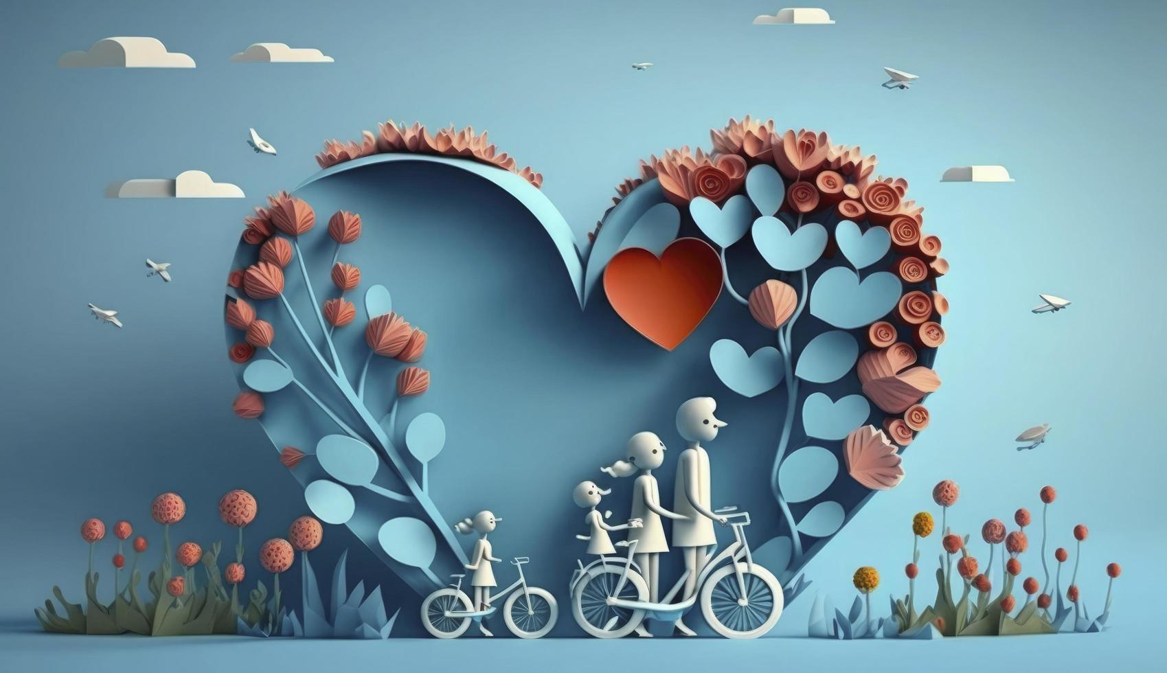 World Mental Health day illustration concept, World Health Day Images, Heartbeat, Stethoscope, world health day April 7, poster, banner, design, theme, 2023, Generate Ai photo
