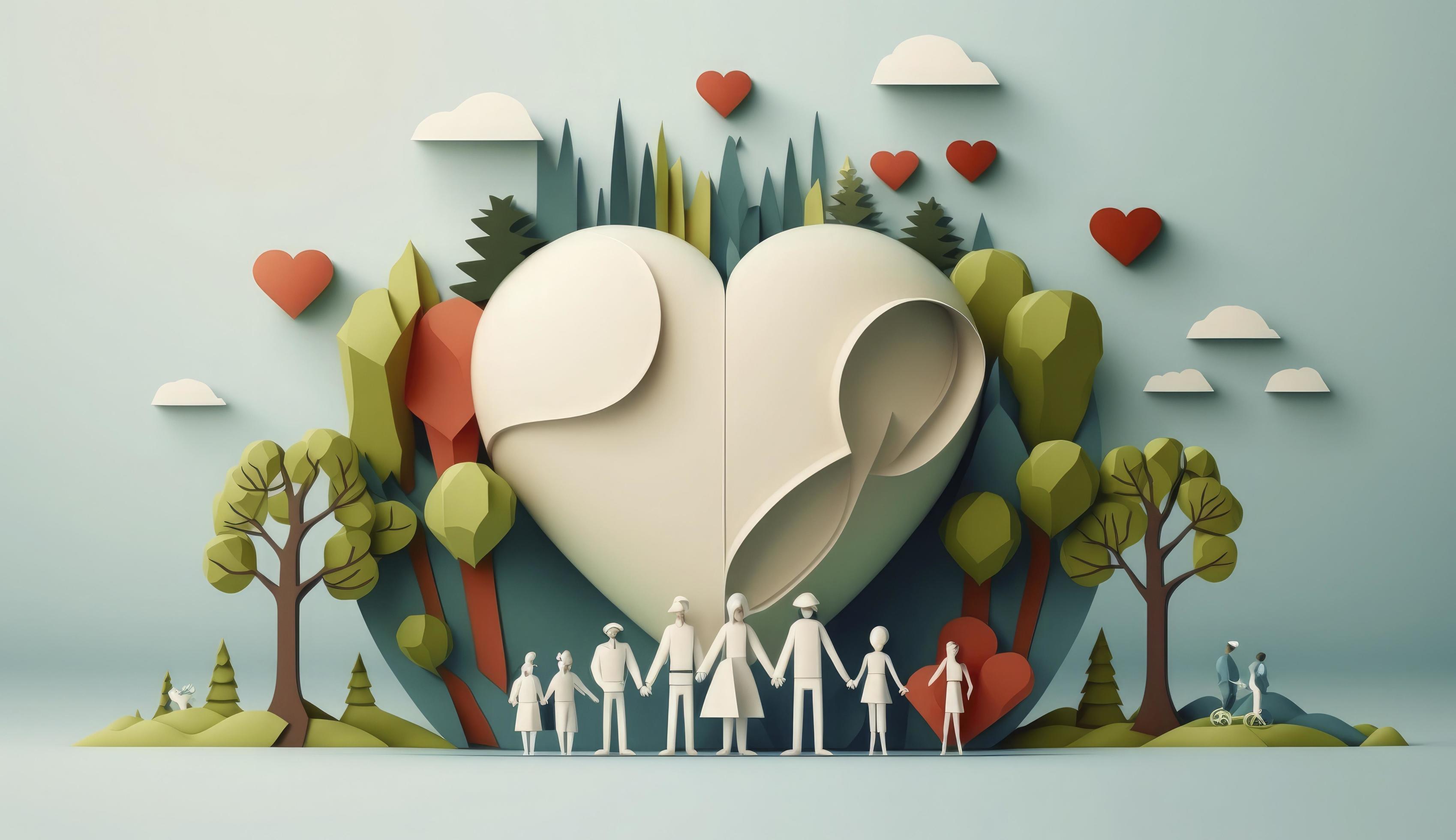 World Mental Health day illustration concept, World Health Day Images, Heartbeat, Stethoscope