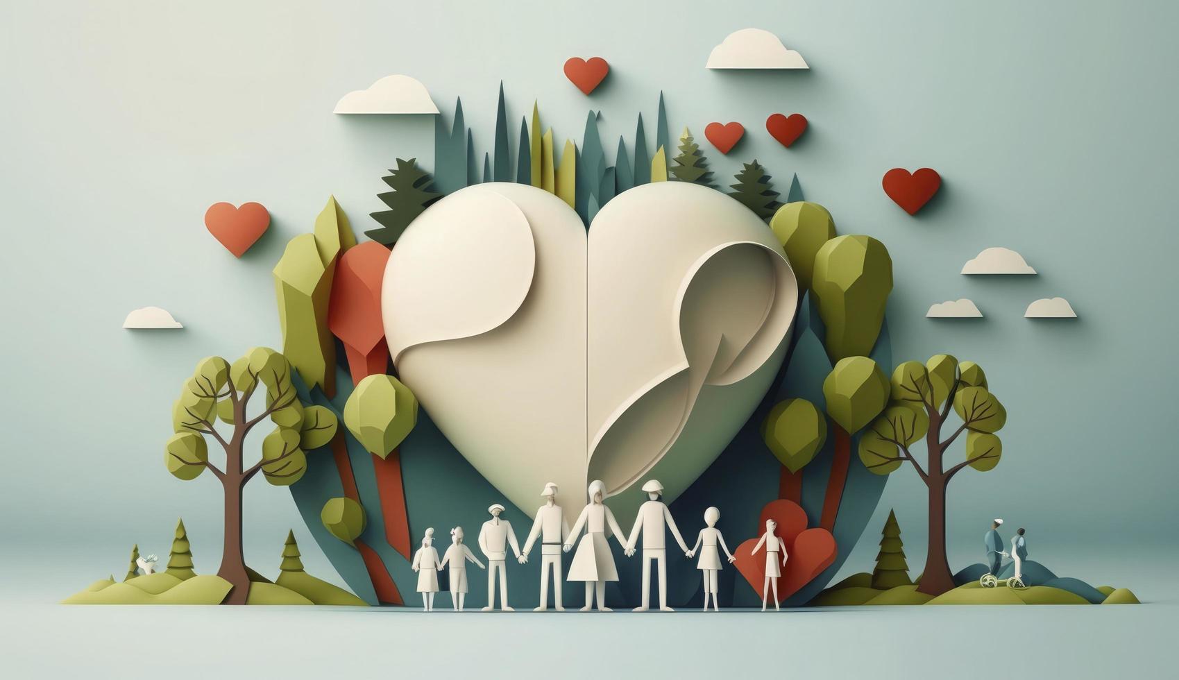 World Mental Health day illustration concept, World Health Day Images, Heartbeat, Stethoscope, world health day April 7, poster, banner, design, theme, 2023, Generate Ai photo