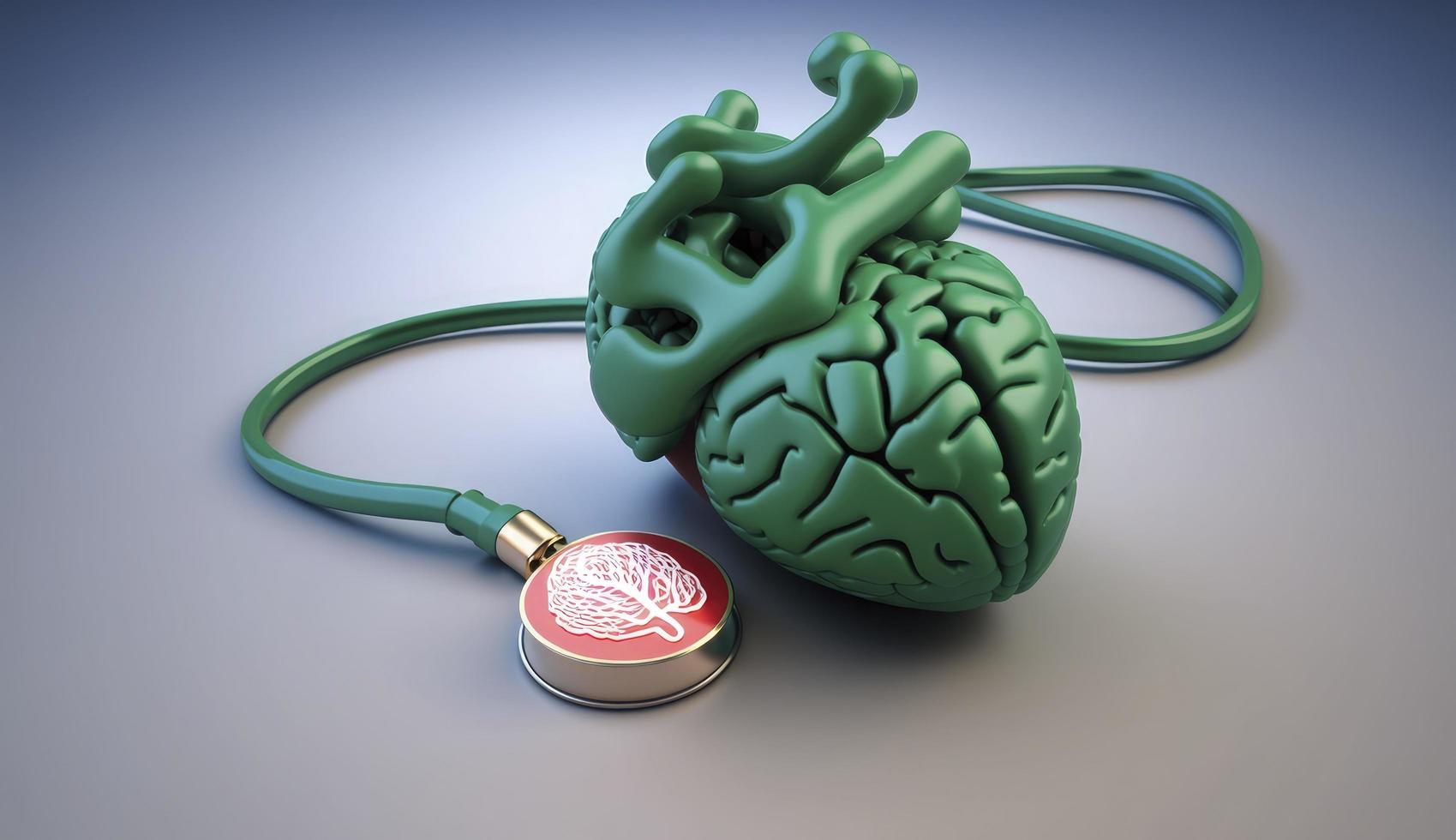 World Mental Health day illustration concept, World Health Day Images, Heartbeat, Stethoscope, world health day April 7, poster, banner, design, theme, 2023, Generate Ai photo