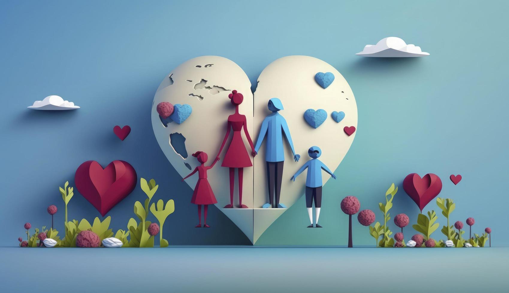 World Mental Health day illustration concept, World Health Day Images, Heartbeat, Stethoscope, world health day April 7, poster, banner, design, theme, 2023, Generate Ai photo