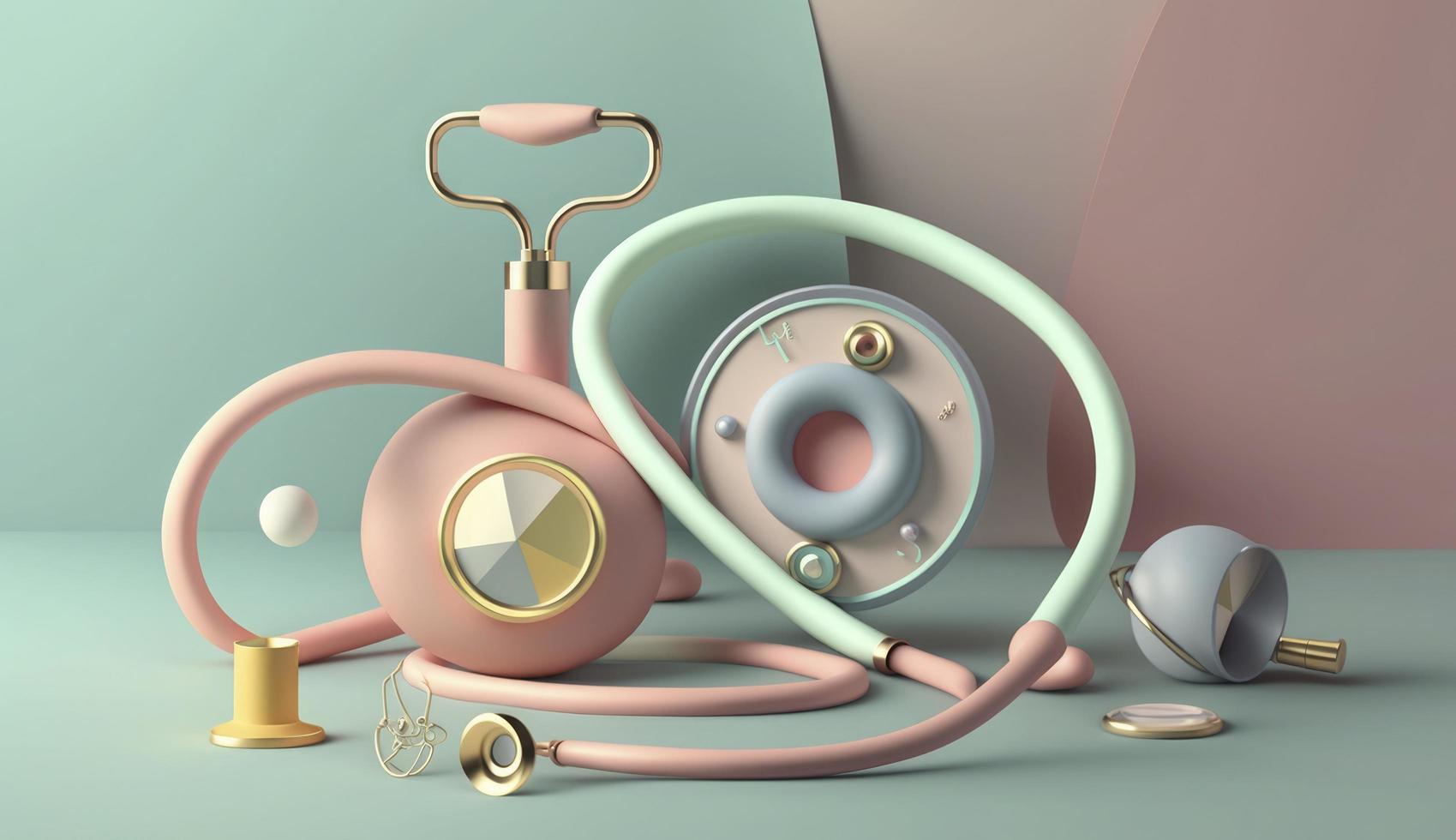 World Mental Health day illustration concept, World Health Day Images, Heartbeat, Stethoscope, world health day April 7, poster, banner, design, theme, 2023, Generate Ai photo
