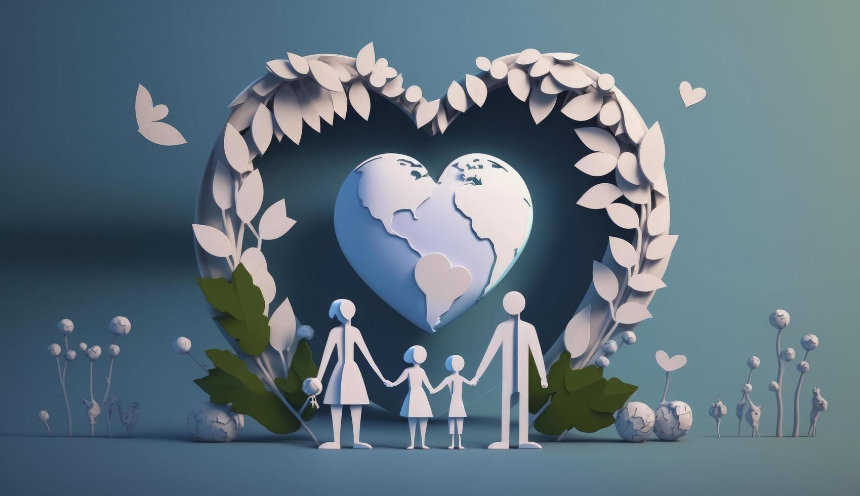 World Mental Health day illustration concept, World Health Day Images, Heartbeat, Stethoscope, world health day April 7, poster, banner, design, theme, 2023, Generate Ai photo
