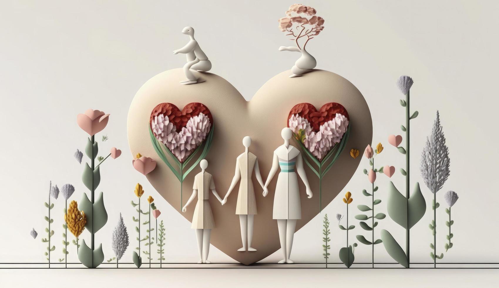 World Mental Health day illustration concept, World Health Day Images, Heartbeat, Stethoscope, world health day April 7, poster, banner, design, theme, 2023, Generate Ai photo