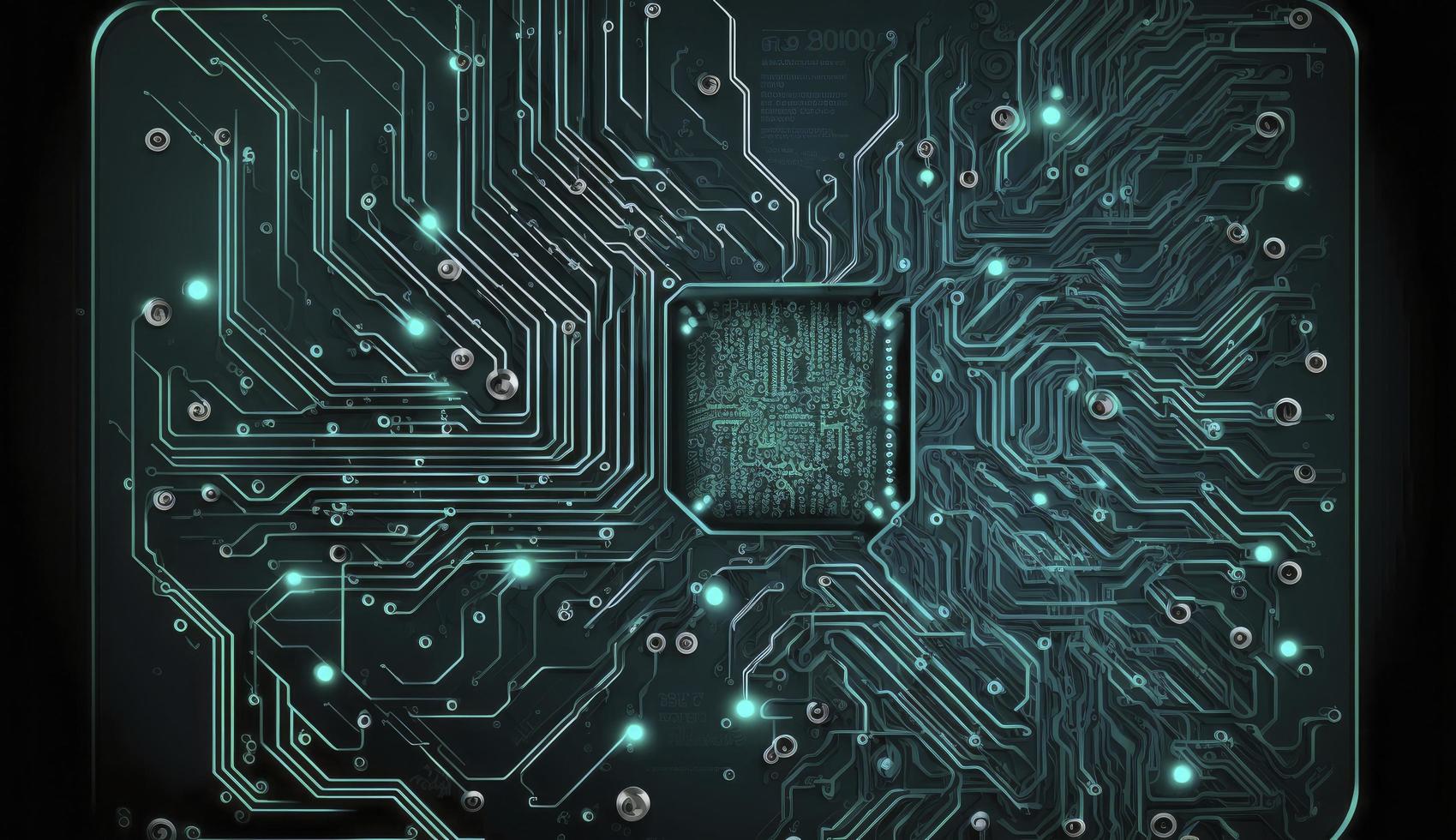 Circuit board texture with communication technology concept. Creative vector illustration, Generate Ai photo