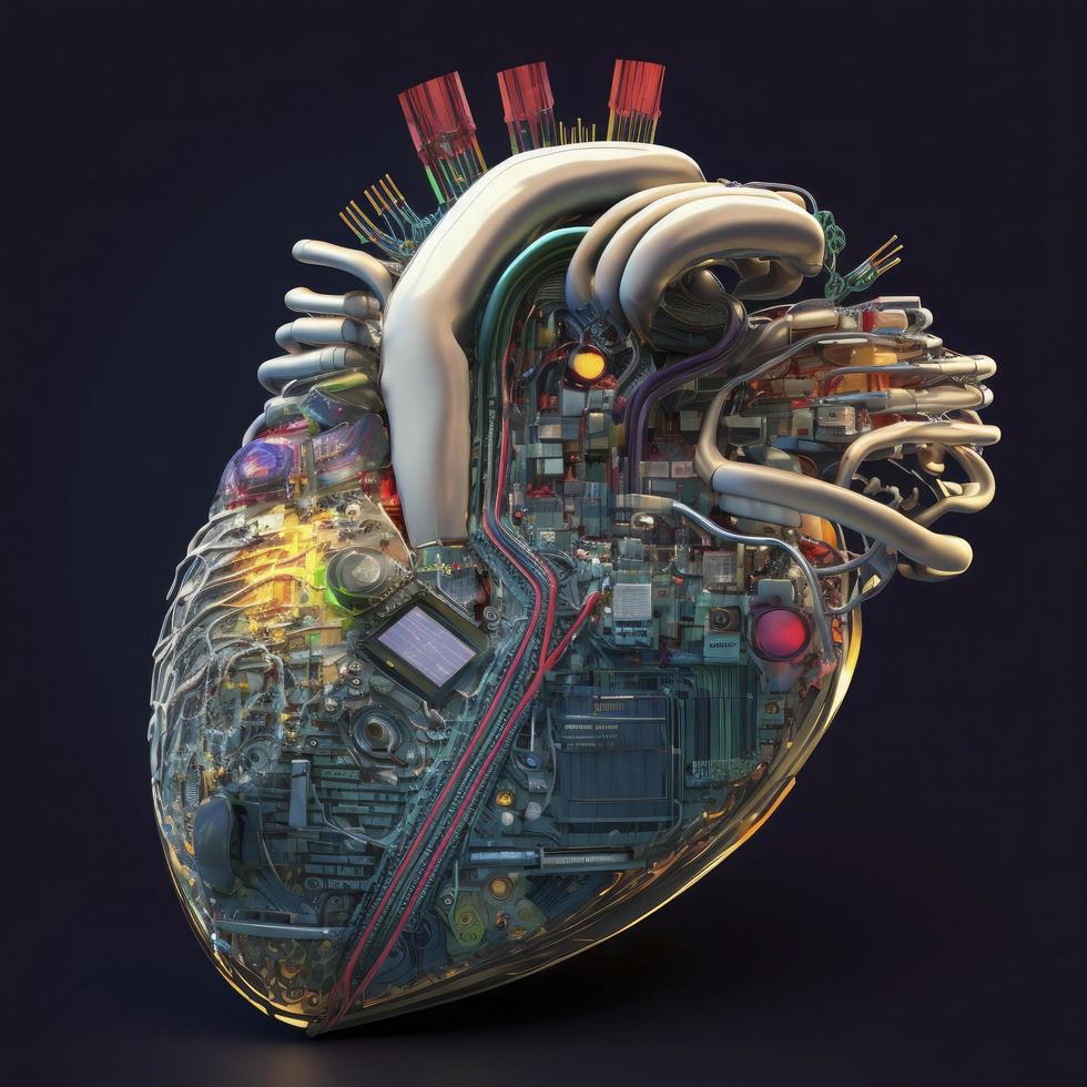 humano corazón médico y salud cuidado conceptual ilustración, 3d prestar, generar ai foto