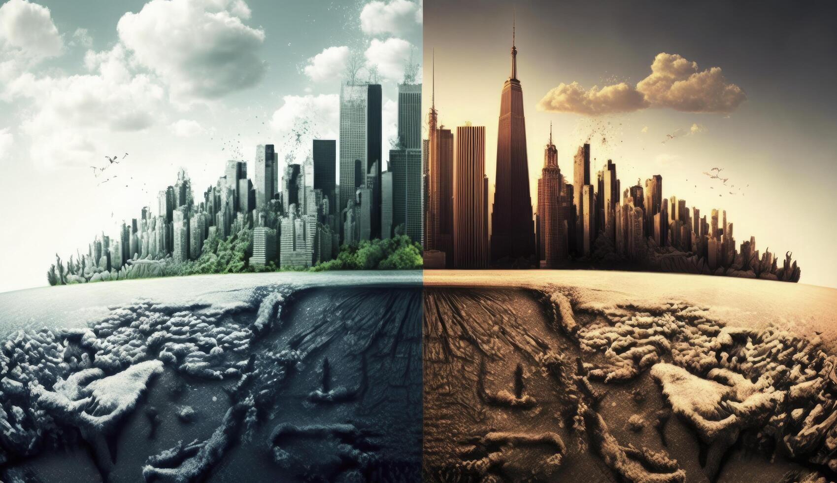Global warming and climate change , environmental problem banner , photo