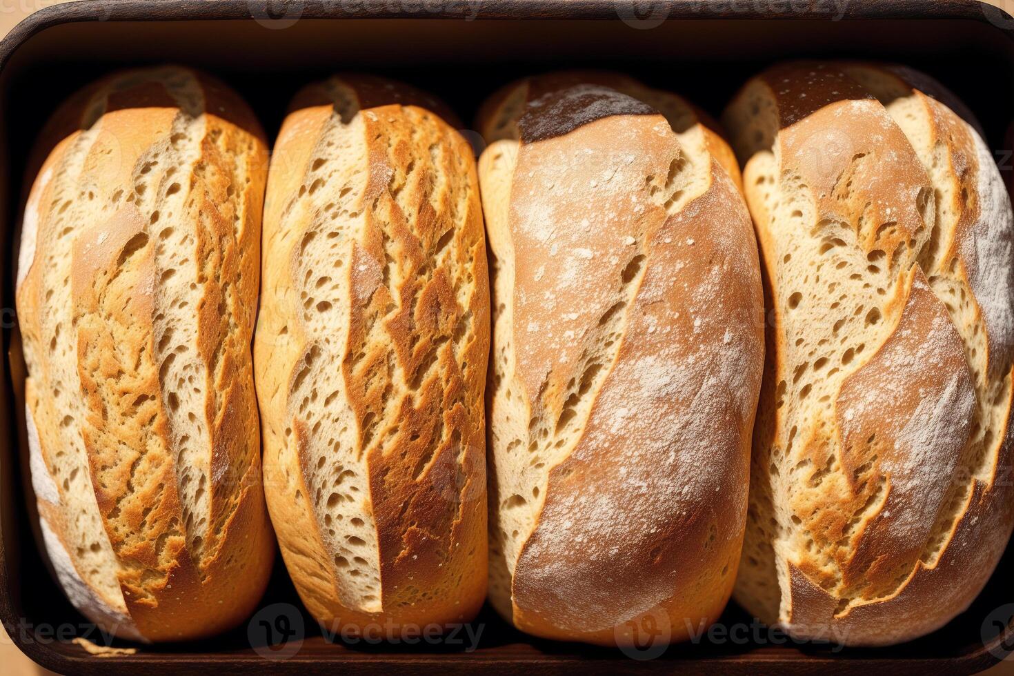 Freshly baked bread on a wooden board, close-up.Bagel photo