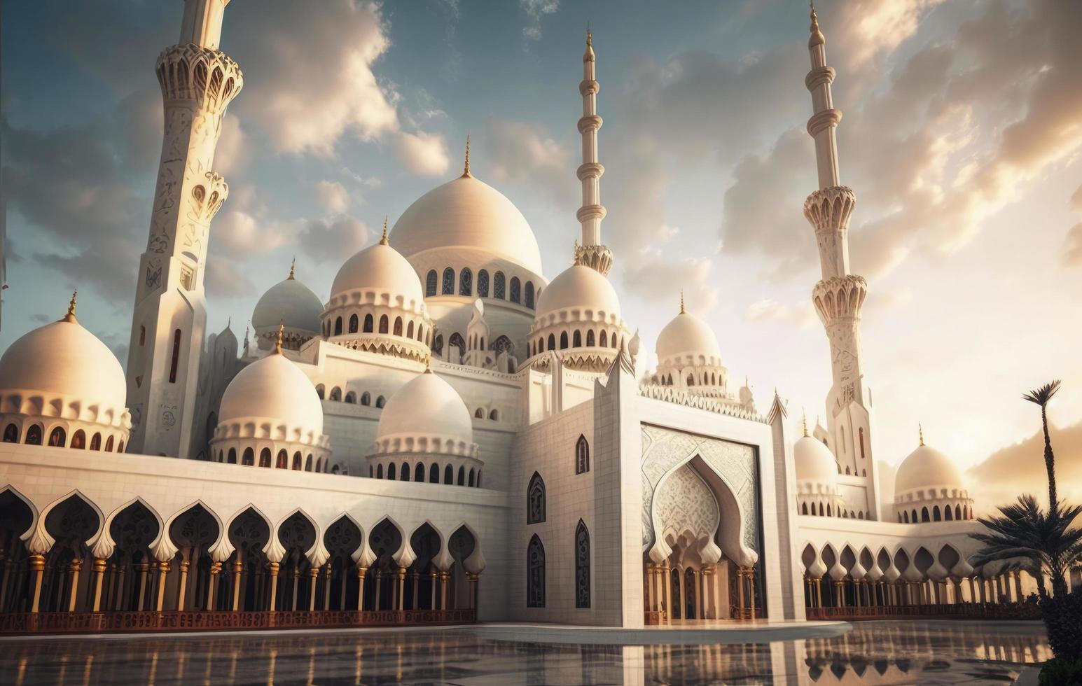 illustration of amazing architecture design of muslim mosque ramadan kareem, islamic architecture background ramadan kareem, Islamic Mosque, Ramdan, ramzan, eid, culture, arab, Generate Ai photo