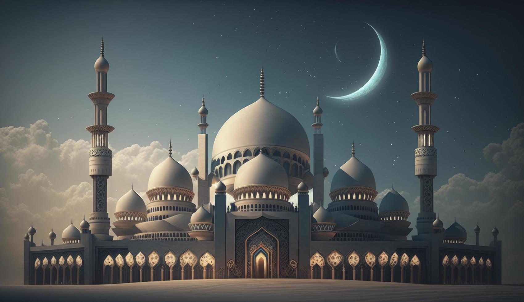 illustration of amazing architecture design of muslim mosque ...