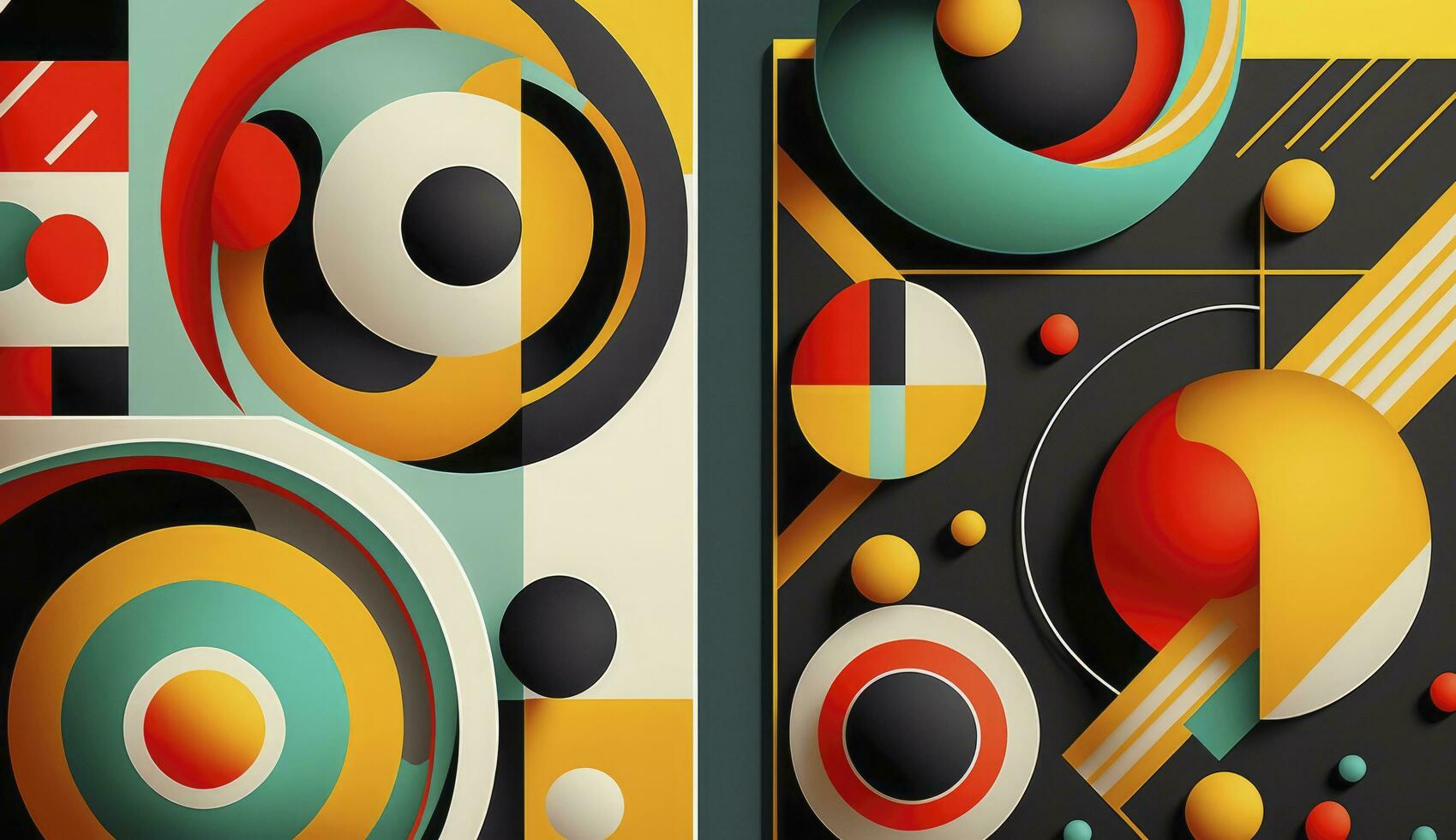 Colorful patterns in Bauhaus art style, Generate Ai photo