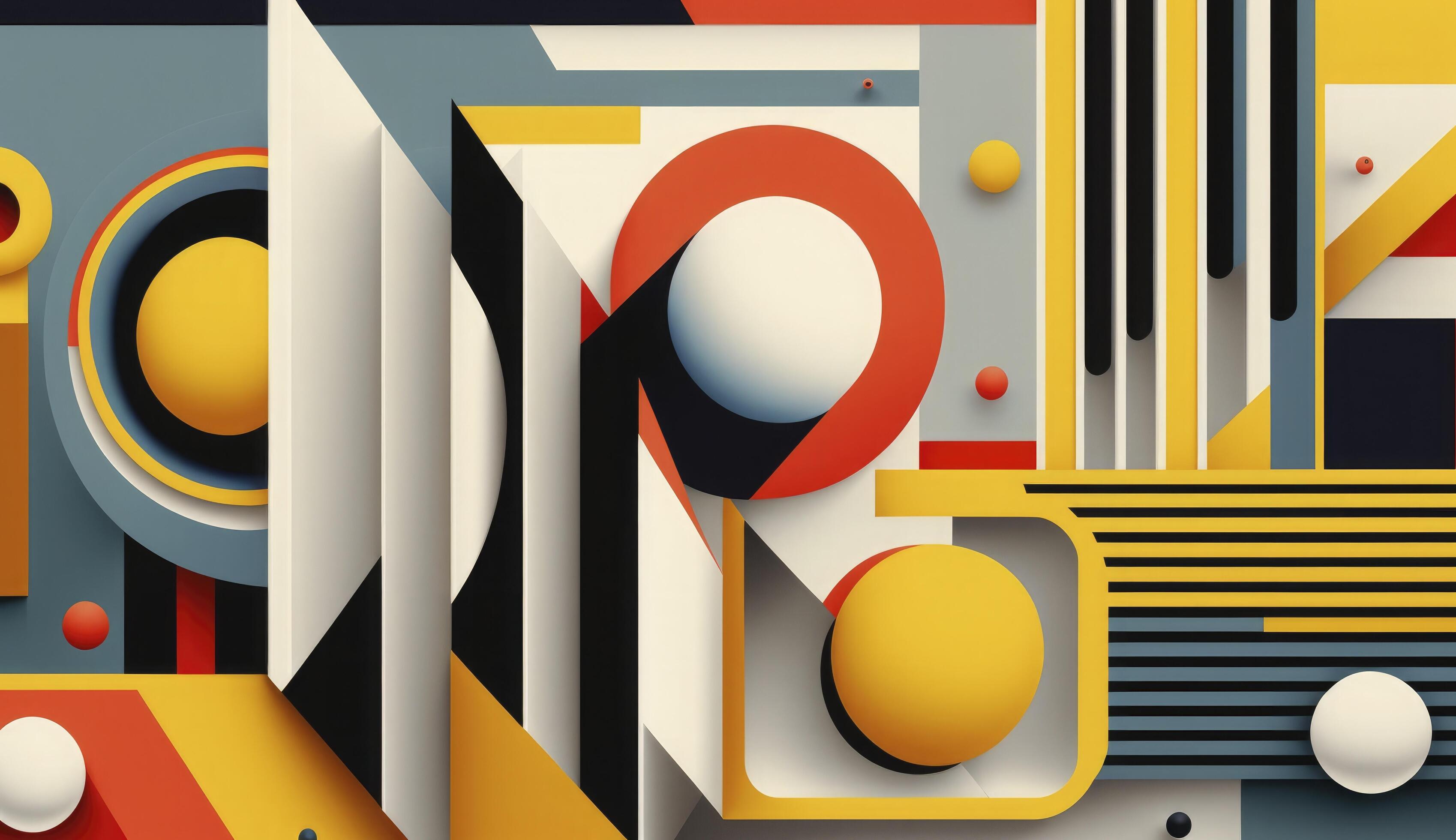 Colorful patterns in Bauhaus art style, Generate Ai 22875395 Stock