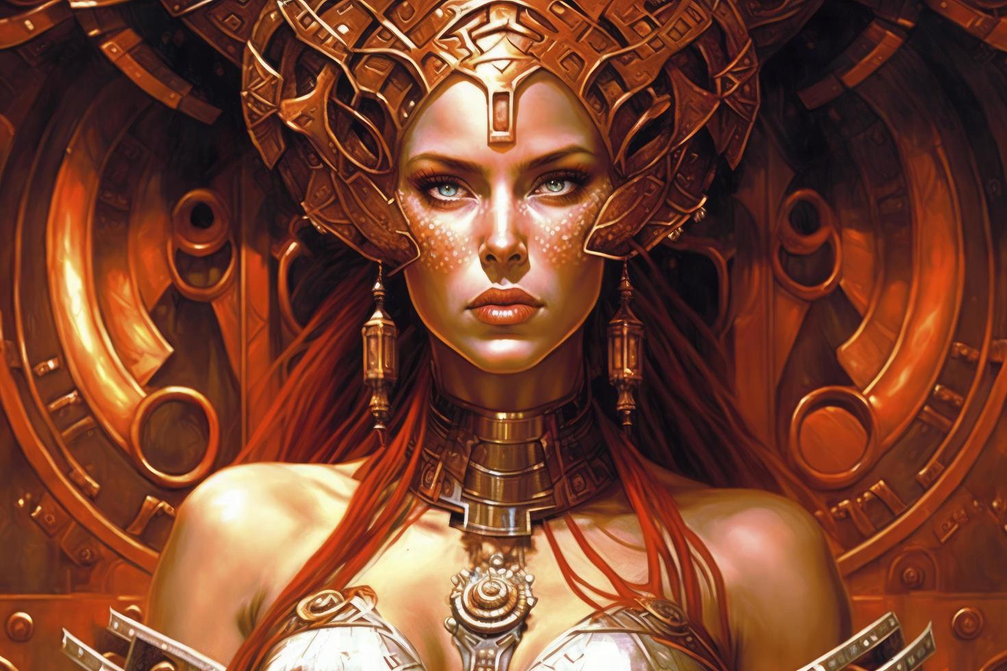 quinto elemento mujer diosa caucásico fantasía humano representación. generativo ai modelo