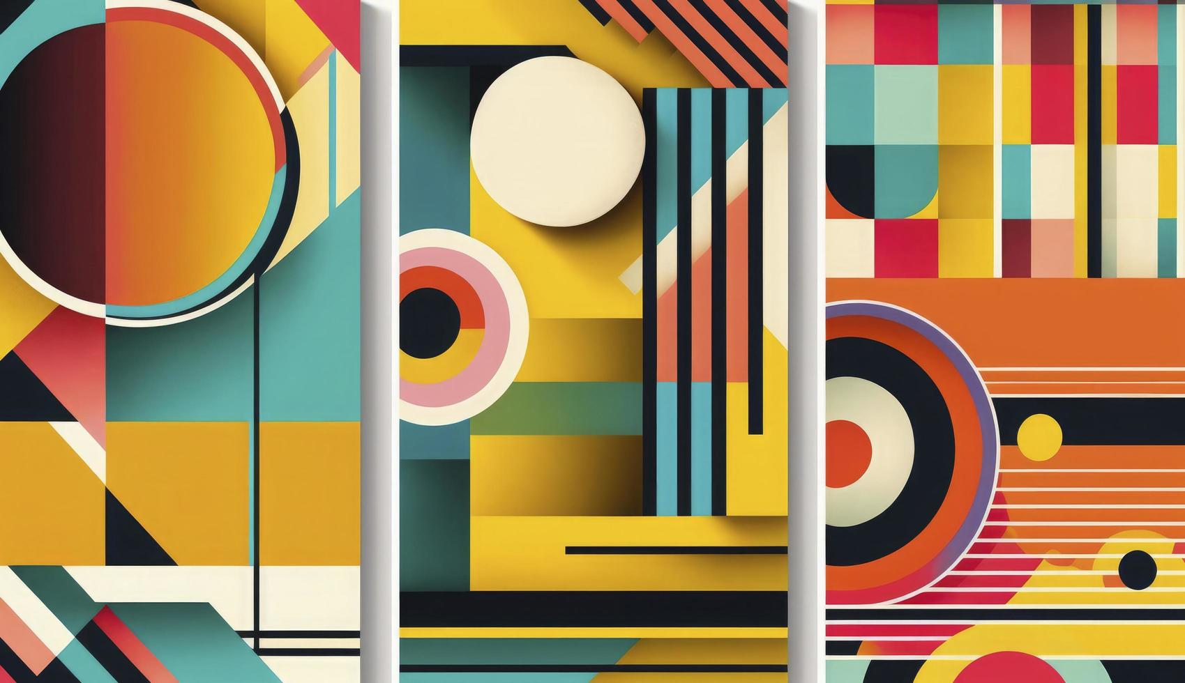 Colorful patterns in Bauhaus art style, Generate Ai photo