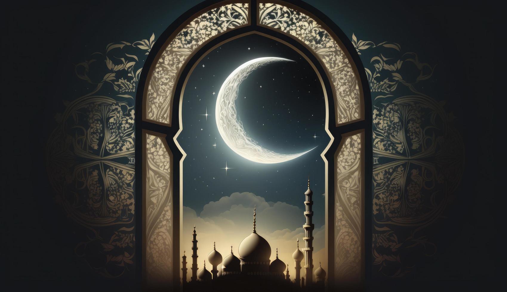 Paper art, eid mubarak, ramadan kareem, rmadan kareem greeting card, ramadan kareem banner, ramadan kareem card, eid mubarak ramadan, eid mubarak template, Generate Ai photo