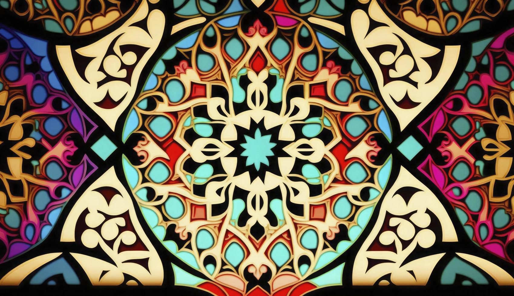 Colorful arabesque pattern, Generate Ai photo