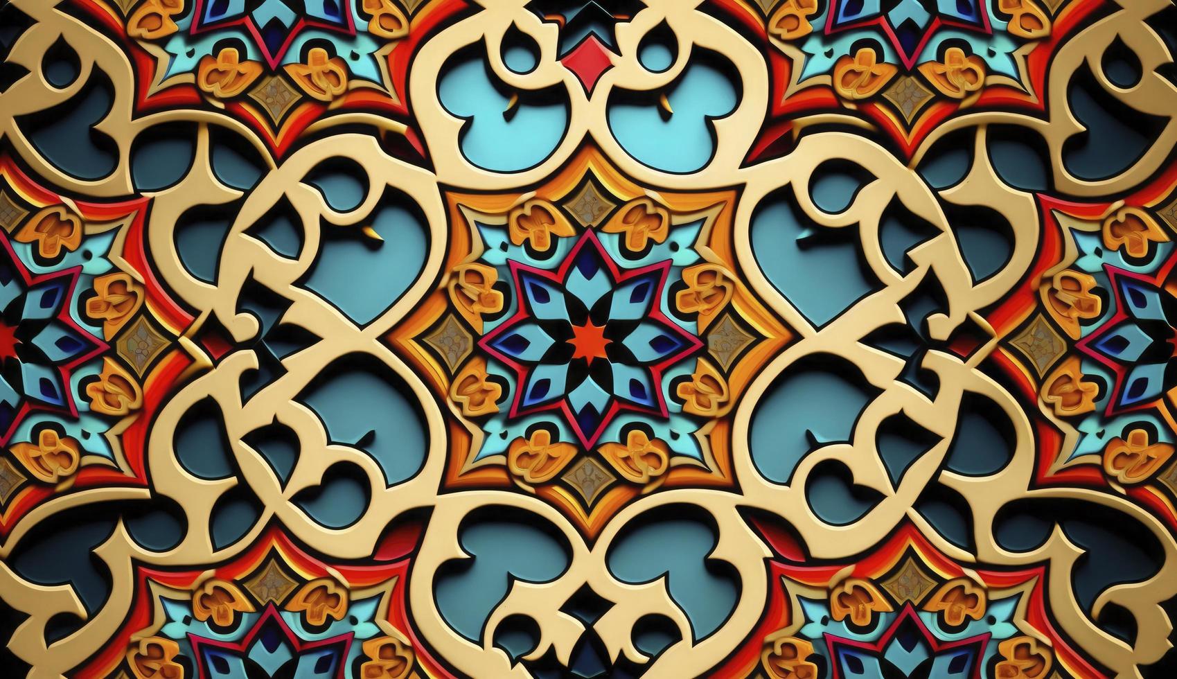 Colorful arabesque pattern, Generate Ai photo