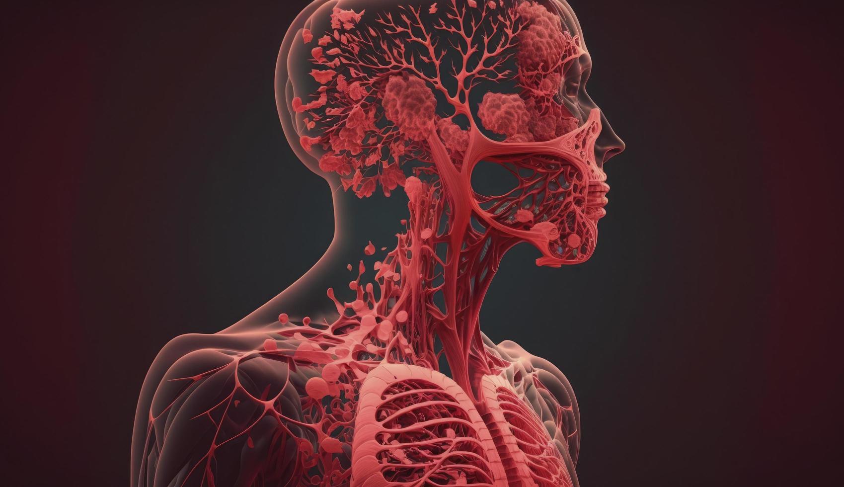 3d rendered medically accurate illustration of lung cancer, Lung cancer diagnosis and Human lungs disease. Lung Cancer or Pneumonia, Anatomy, healthcare or medicine concept , Generate Ai photo