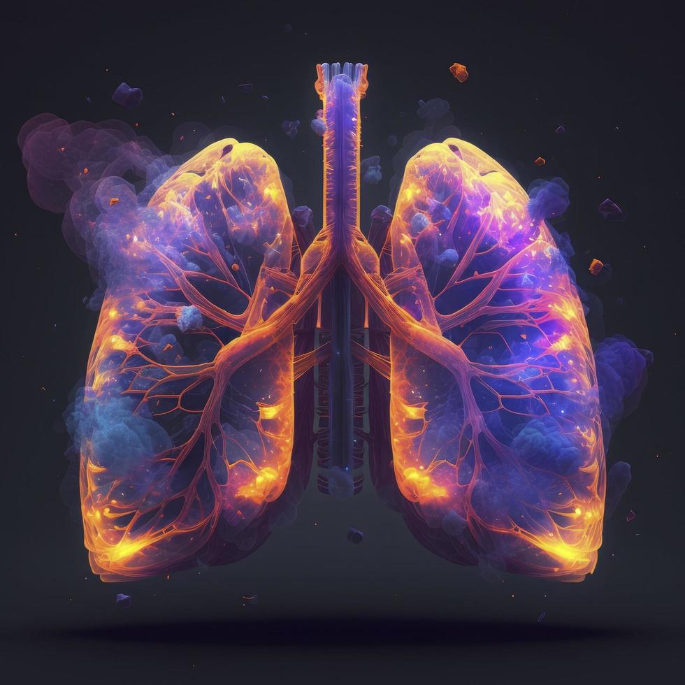 Human lungs Medical and health care conceptual illustration, 3d render, Generate Ai photo