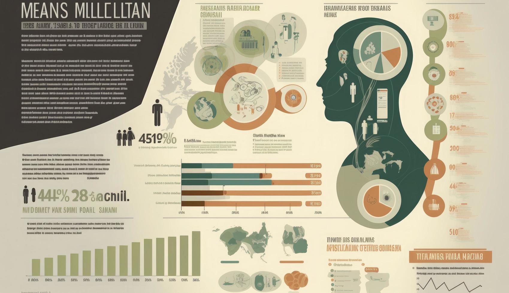 médico informática y salud cuidado analítica - conceptual ilustración, generar ai foto