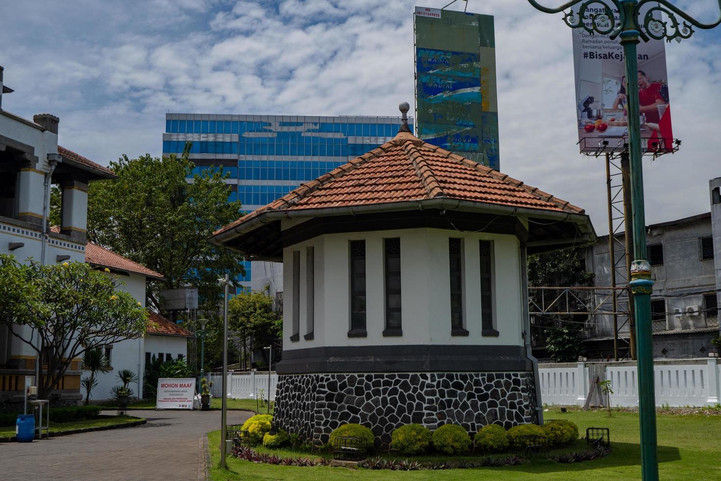 Pump house on the old mansion Semarang Central Java. The photo is suitable to use for travel destination, holiday poster and travel content media.