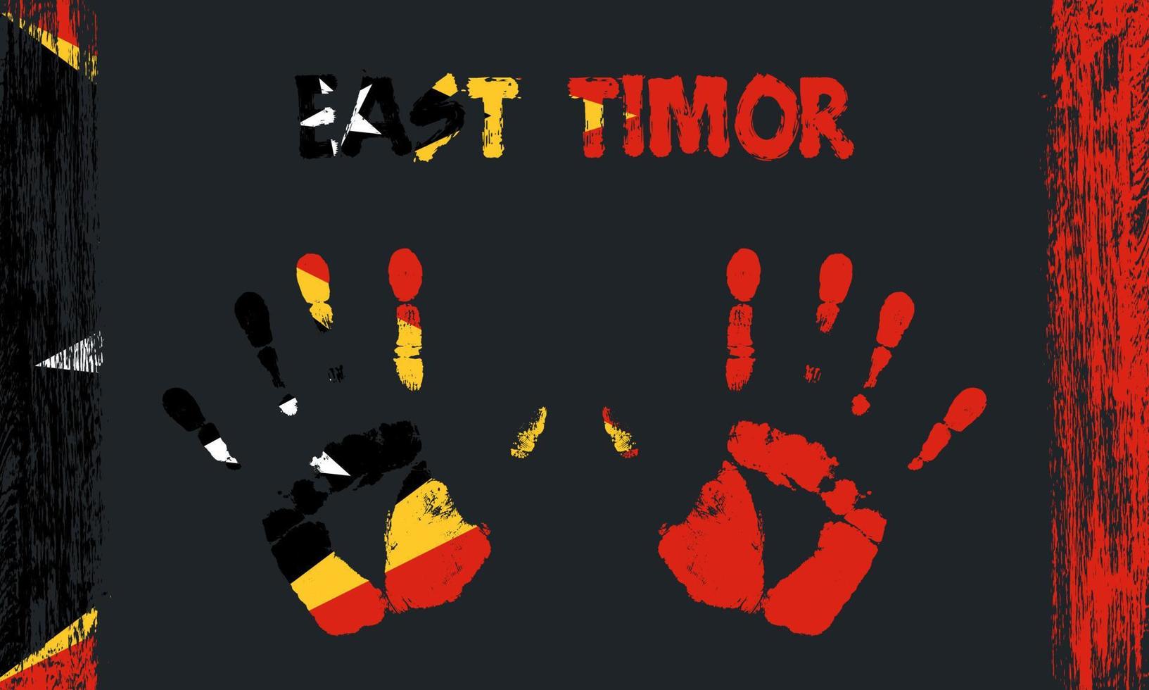 Vector flag of East Timor with a palm