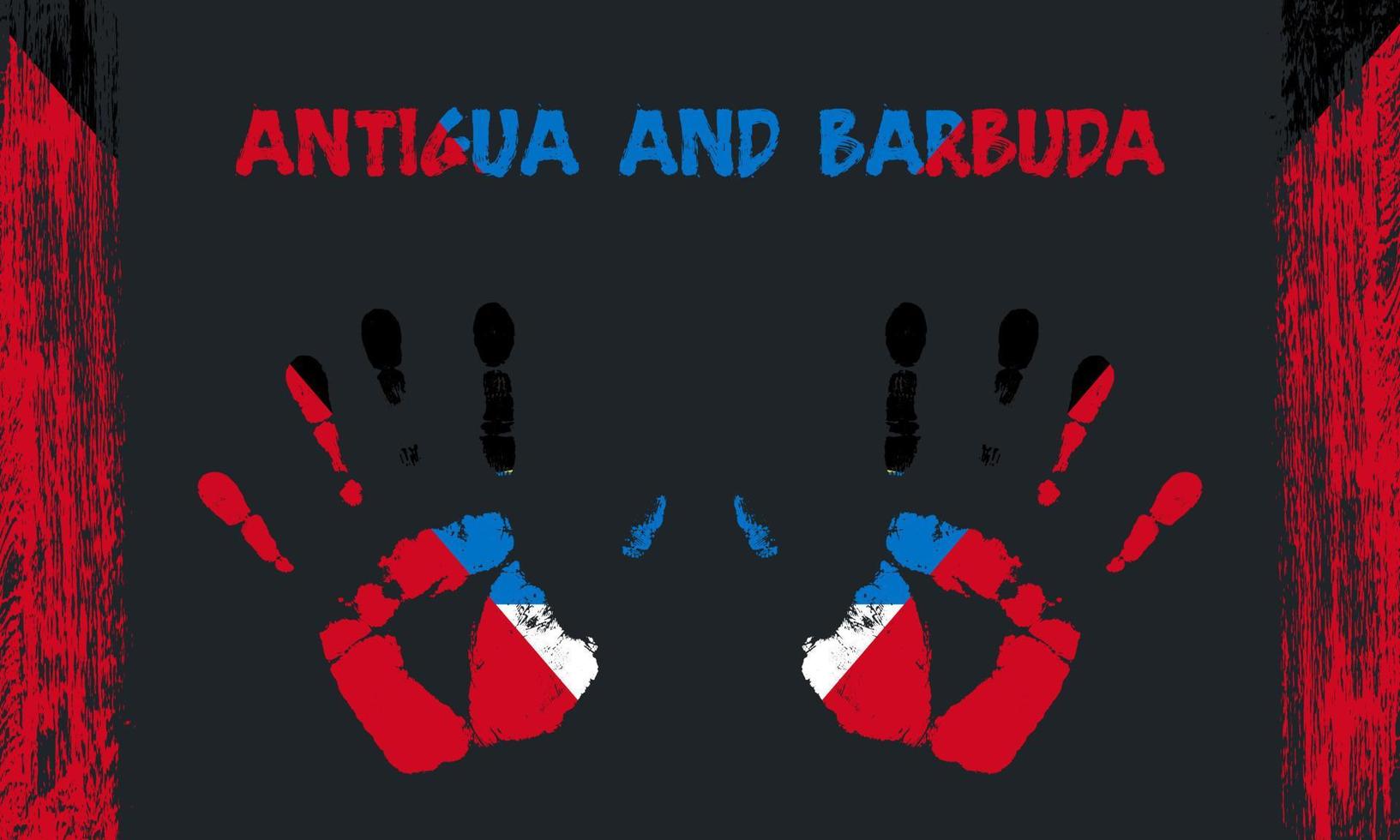 Vector flag of Antigua and Barbuda with a palm