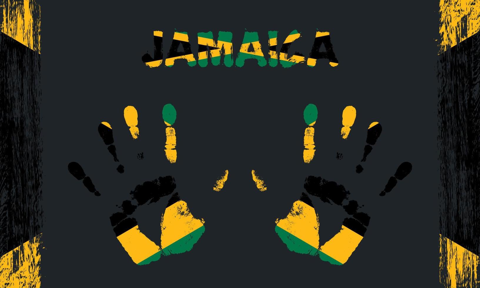 Vector flag of Jamaica with a palm