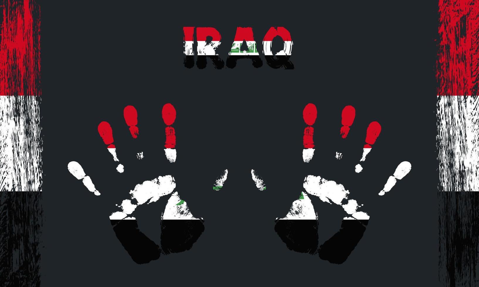 Vector flag of Iraq with a palm