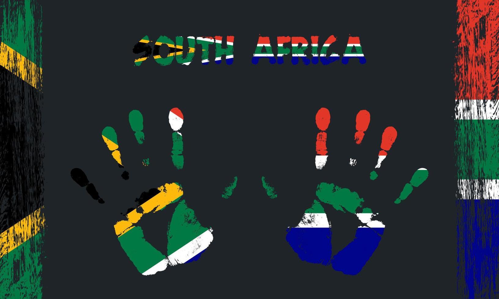 Vector flag of South Africa with a palm