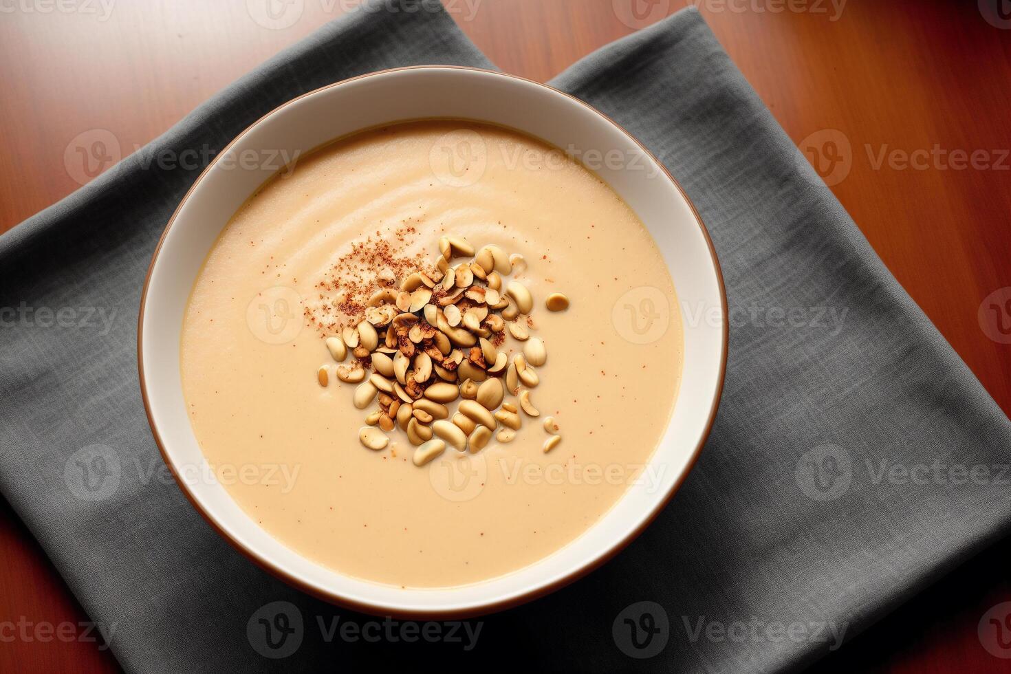 Pumpkin soup with cream and parsley. Creamy tomato soup. Chicken noodle soup. photo
