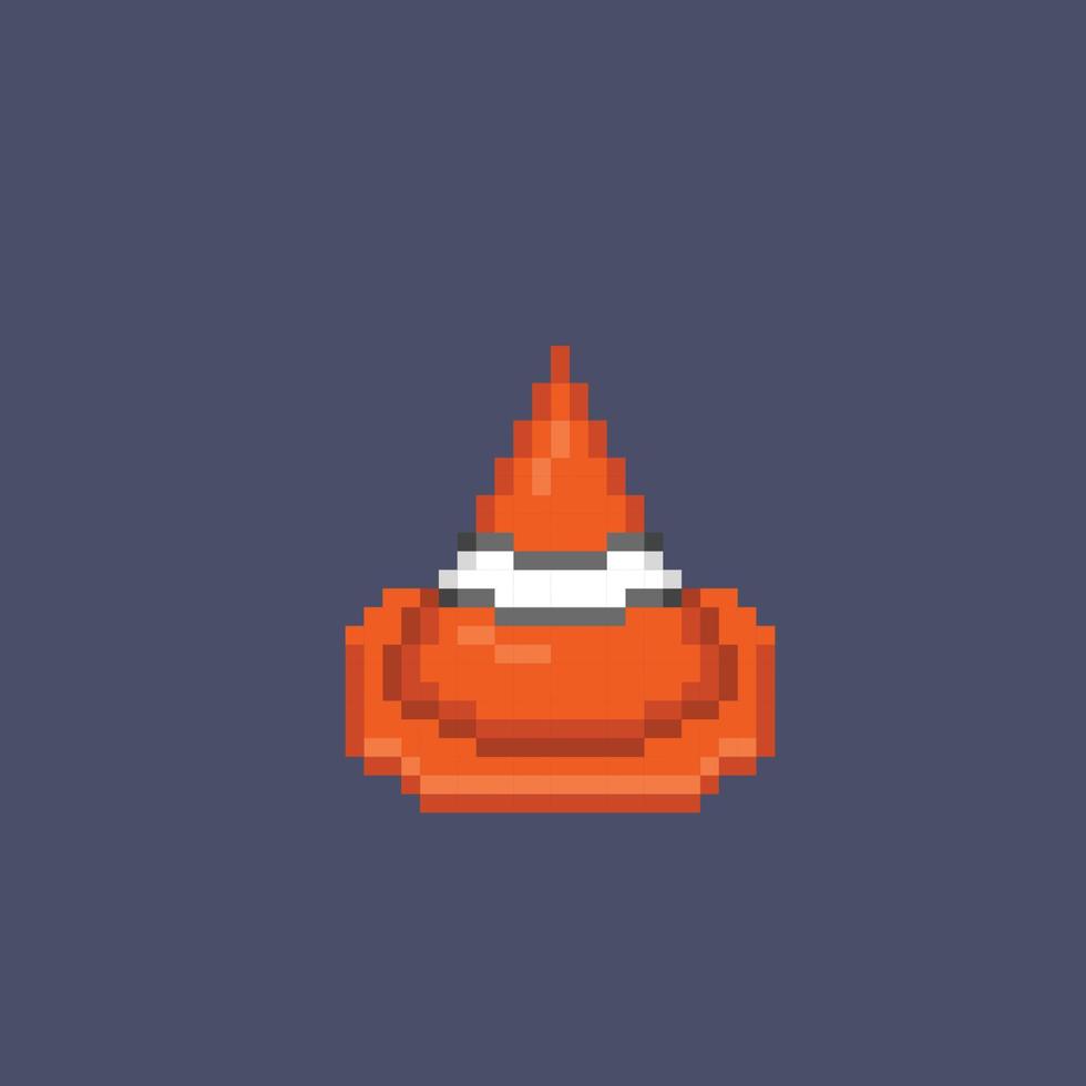 street cone in pixel art style vector