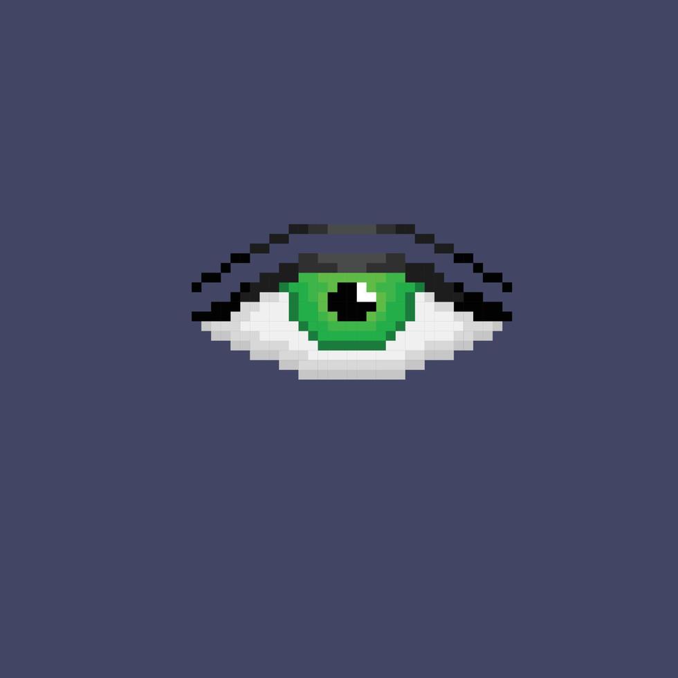 single eye in pixel art style vector