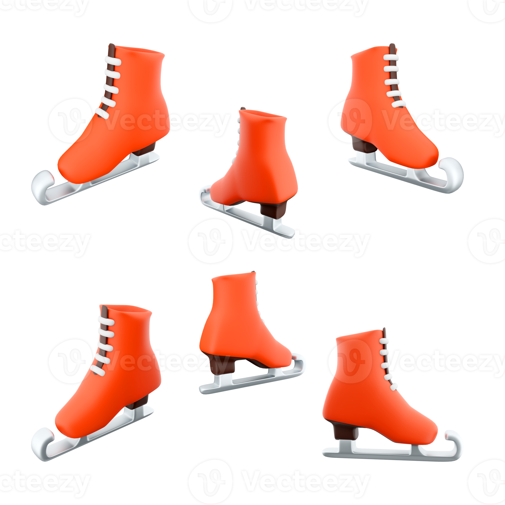 Free 3d rendering ice figure skate icon set. 3d render skating sport