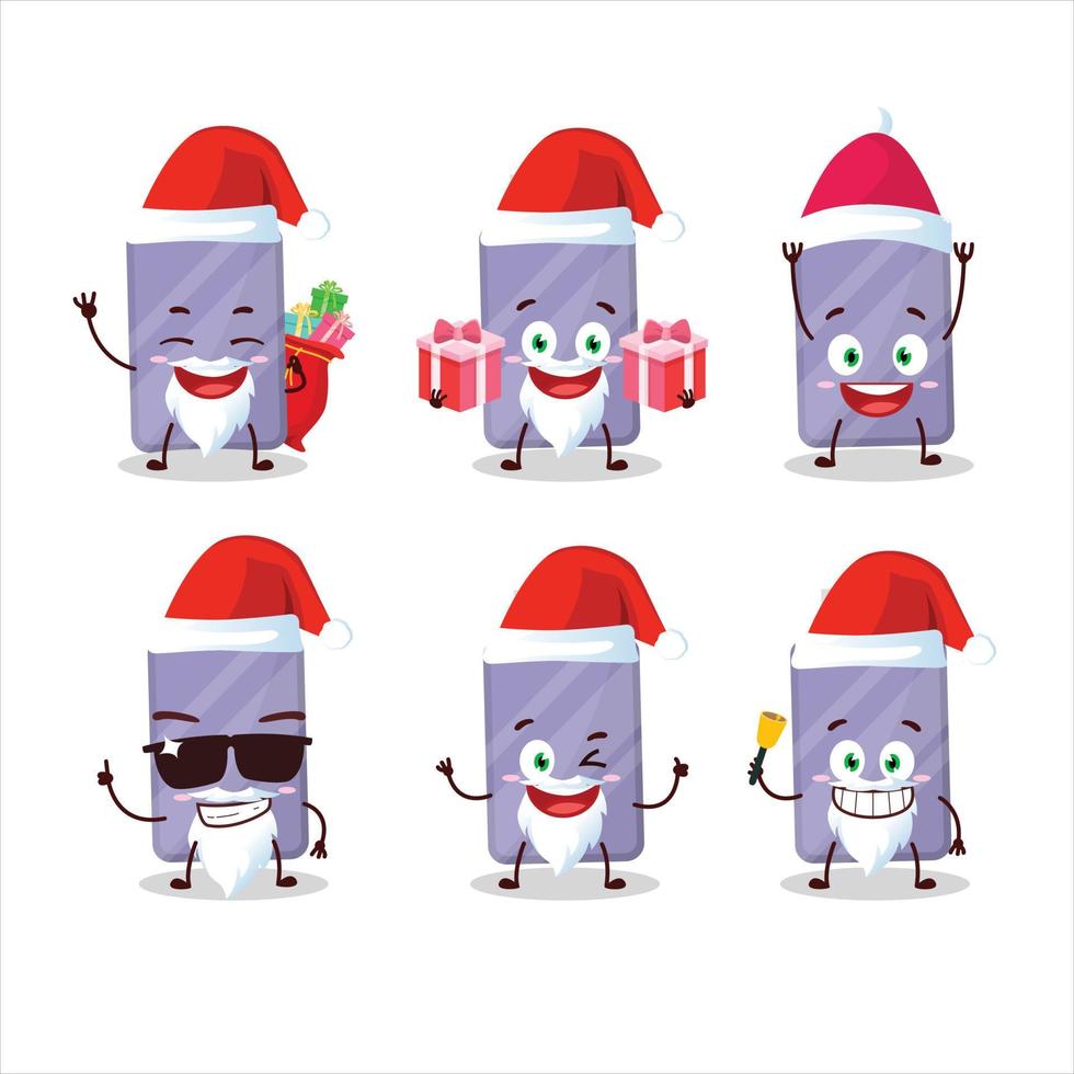 Papa Noel claus emoticones con flashdisk dibujos animados personaje vector