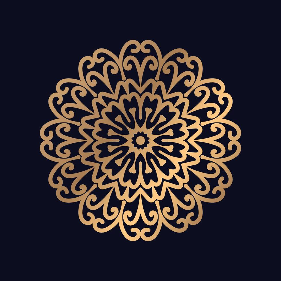 lujo dorado modelo mandala diseño antecedentes vector