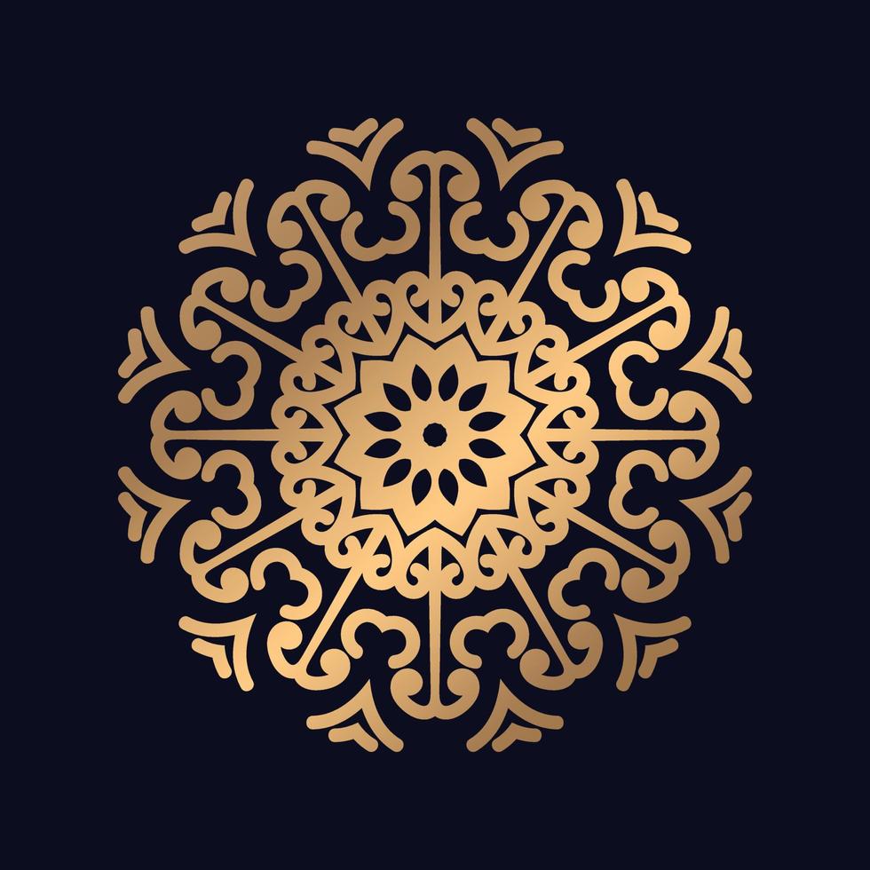 dorado mandala diseño con lujo modelo antecedentes vector