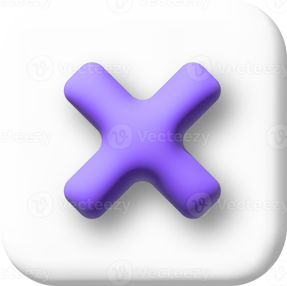 Cross ban and error icon. 3d illustration. png